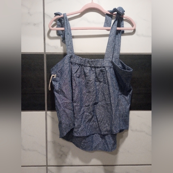 A.N.A. Paperbag Denim Top - Picture 2 of 3
